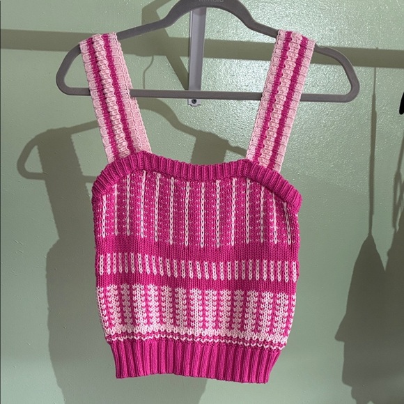 Lush Fuchsia and Cream Striped Tank Top - Picture 1 of 4